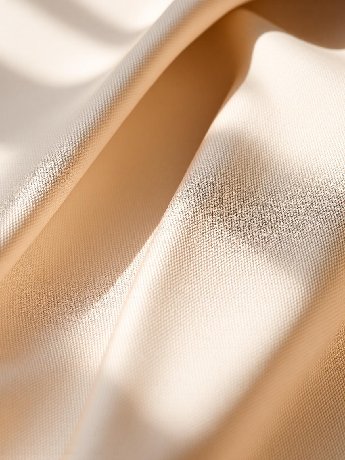 Close-up of luxury woven fabric with soft neutral tones, highlighting texture and craftsmanship